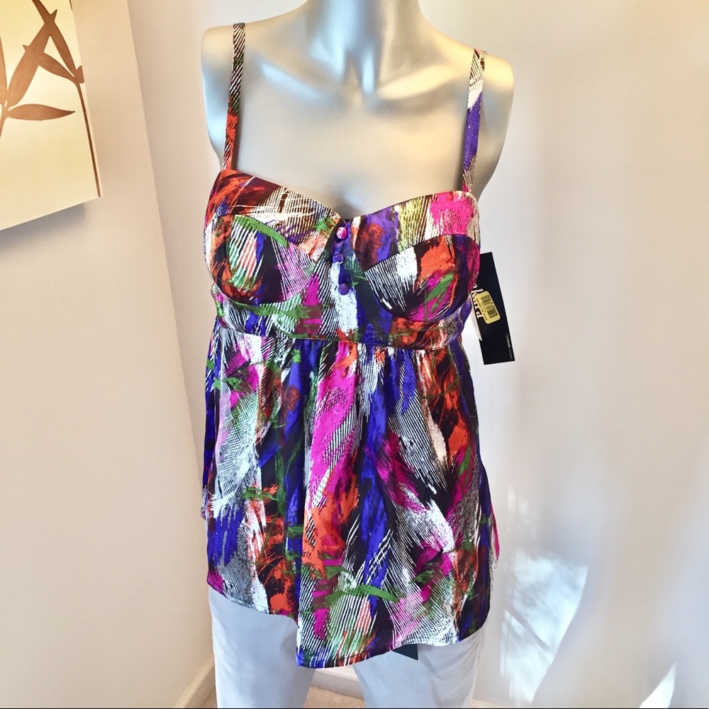 Colorful Silky Adjustable Strap Top